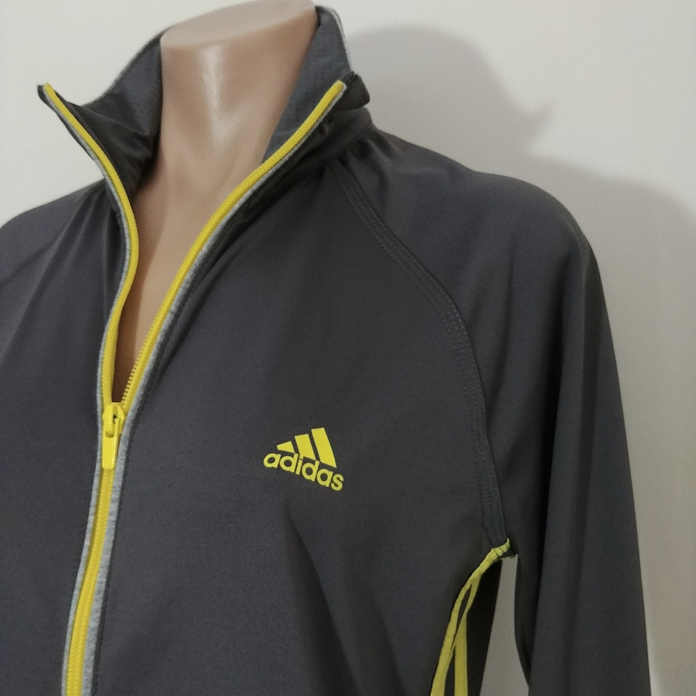 Adidas Climalite Grey Windbreaker Jacket Coat - Picture 5 of 8